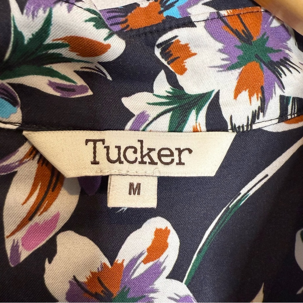 TUCKER NYC Sarah Shirtdress in Black Georgia Blossoms in Black M - Picture 9 of 10
